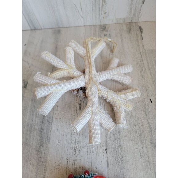 Rustic snowflake pine cone red truck tree set ornament Xmas - Picture 6 of 7